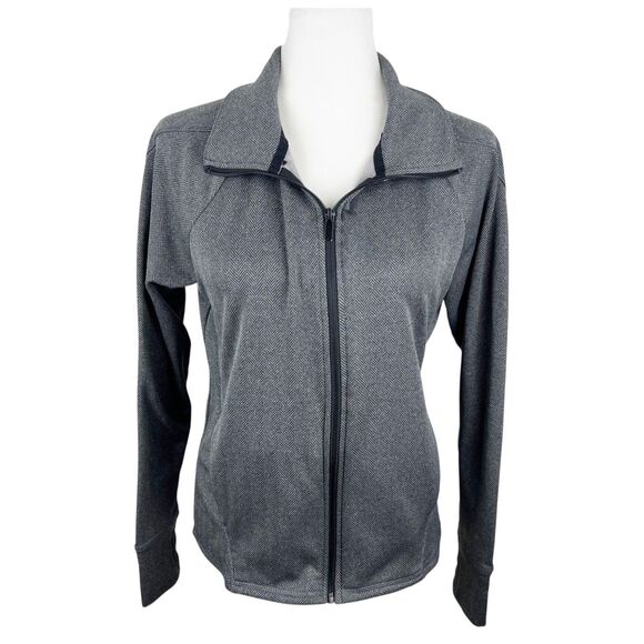 C9 by Champion Sweater Women Small Grey Black Chevron Zip Up Active Outer - Picture 1 of 12